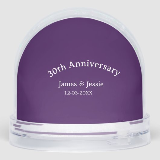 30th wedding anniversary name date purple simple  (裏面)