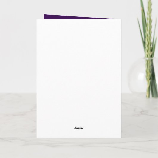 30th wedding anniversary name date purple simple  カード (裏面)