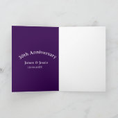 30th wedding anniversary name date purple simple  カード (内部)