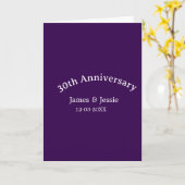 30th wedding anniversary name date purple simple  カード (黄色い花)