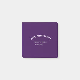 30th wedding anniversary name date purple simple  ポストイット