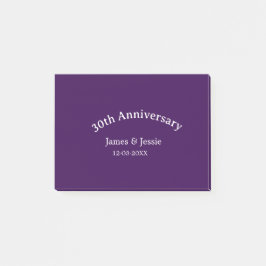 30th wedding anniversary name date purple simple  ポストイット