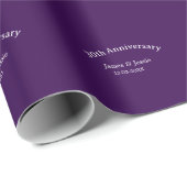 30th wedding anniversary name date purple simple  ラッピングペーパー (ロールコーナー)