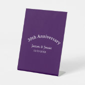 30th wedding anniversary name date purple simple  台座サイン (正面)