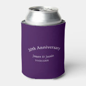30th wedding anniversary name date purple simple  缶クーラー (缶正面)