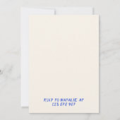 30thBlue Bowハンドドローコケット誕生日パーティー 招待状 (裏面)