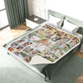 モダンでエレガントな黒と白の犬の写真コラージュ フリースブランケット Zazzle co jp