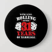 31おもしろい周年記念結婚したカップル31年 缶バッジ (正面)