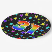 31イベント:はっきりした、おもしろい、レインボーカラフル31 ペーパープレート (アングル)