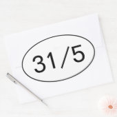 31インチ5ステッカー 楕円形シール (封筒)