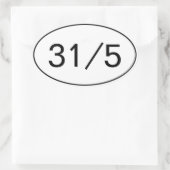 31インチ5ステッカー 楕円形シール (バッグ)