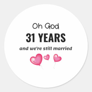 31周年記念結婚贈おもしろいり物 ラウンドシール