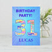 31回誕生日パーティーの招待状の名前の追加 招待状 (スタンド正面)