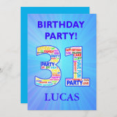 31回誕生日パーティーの招待状の名前の追加 招待状 (正面/裏面)