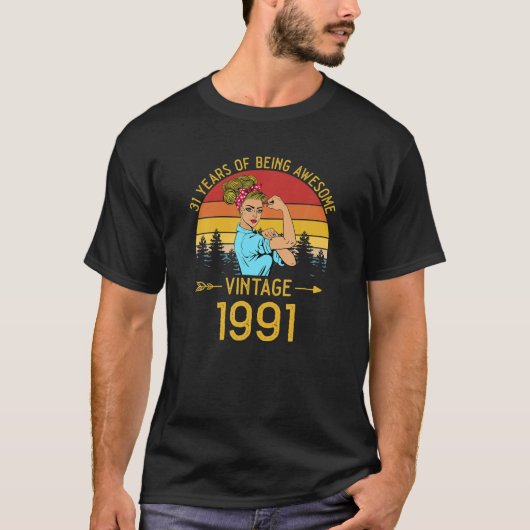 31年のヴィンテージ素晴らし1991、31誕生 Tシャツ (正面)
