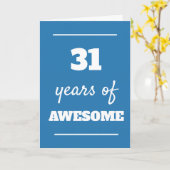 31年 – ブルー素晴らし31番誕生日カード カード (黄色い花)