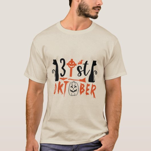 31日のオクトーバー 黒猫のハロウィン Tシャツ (正面)