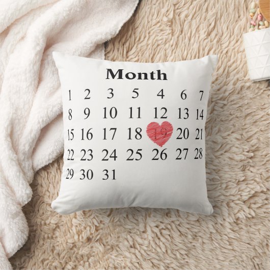 31日月のカレンダー-あなたの日にわたるハートを動かして下さい クッション (ブランケット)
