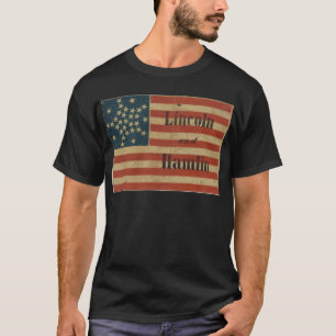 31星1860年のリンカーンおよびHamlinの米国旗 Tシャツ