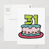 31歳お誕生日ケーキ ポストカード (正面/裏面)