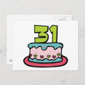 31歳お誕生日ケーキ ポストカード (正面/裏面)