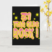 31歳のオールドロック！グリーティングカード カード (黄色い花)