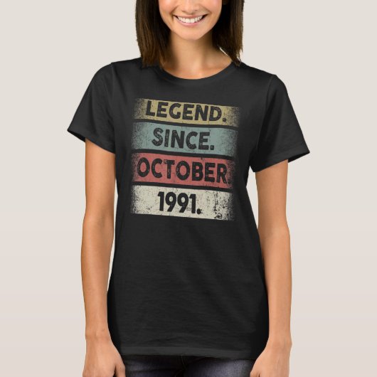 31歳の伝説1991年10月31誕生 Tシャツ (正面)