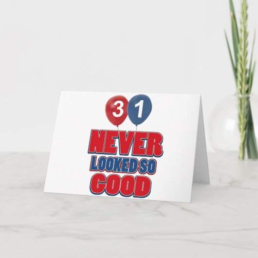 31歳の誕生日のデザイン カード (正面)