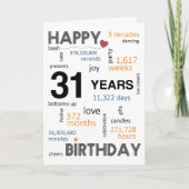 31歳の誕生日カード サンキューカード (正面)