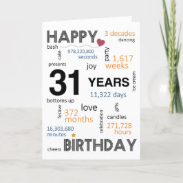 31歳の誕生日カード サンキューカード