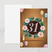 31歳の誕生日カード 招待状 (正面/裏面)