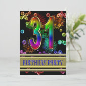 31歳の誕生日パーティー招待状(バブル付き) 招待状 (スタンド正面)