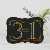 31歳の誕生日パーティー 31歳のグレートギャツビー ブラック＆ゴールド 招待状 (スタンド正面)
