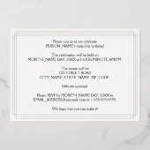 31歳の誕生日パーティ:アールデコ・ルック「31」、名前付き 箔招待状 (裏面)