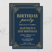 31歳の誕生日招待状誕生日パーティー少年の海軍 招待状 (正面/裏面)