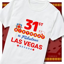 31歳の誕生日 ラスベガス ウェルカムサイン パーティースコード Tシャツ