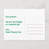 31歳の誕生日 – 楽しい花火模様 + レインボー31 ポストカード (裏面)