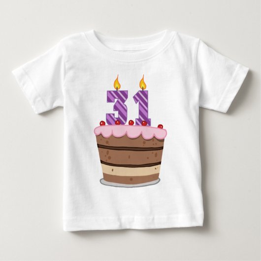 31歳オンお誕生日ケーキ ベビーTシャツ (正面)
