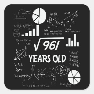 31歳Bday数学先生31番目の誕生日ギフト スクエアシール