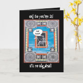 31番目の誕生日と馬のスケルトン カード (黄色い花)