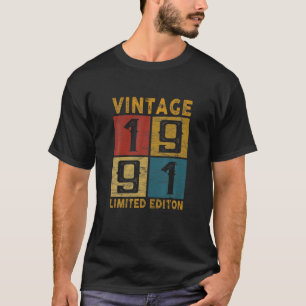31番目の誕生日の生まれヴィンテージ1991年1991年31歳 Tシャツ