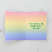 31番目の誕生日カラフル: Rainbow # 31,名前をカスタムする カード (内部)