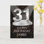 31番目の誕生日スポットライト名刺追加 カード (黄色い花)