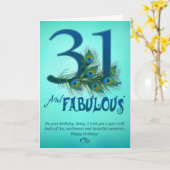 31番目の誕生日テンプレートカード カード (黄色い花)