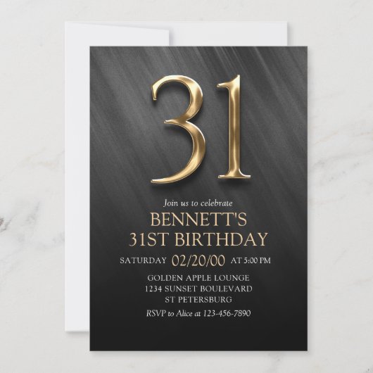 31番目の誕生日招待状 招待状 (正面)