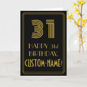 31番目の誕生日:インスパイアアールデコの検索「31」と名前 カード (黄色い花)