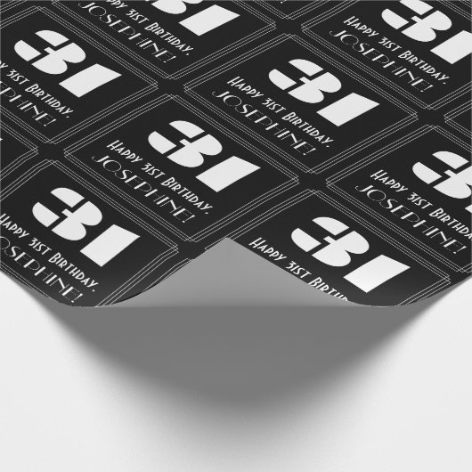 31番目の誕生日:インスパイアアールデコの検索「31」と名前 ラッピングペーパー (角)