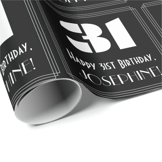 31番目の誕生日:インスパイアアールデコの検索「31」と名前 ラッピングペーパー (ロールコーナー)