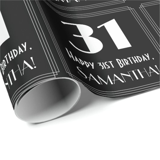 31番目の誕生日-インスパイアアールデコの検索"31",名前 ラッピングペーパー (ロールコーナー)
