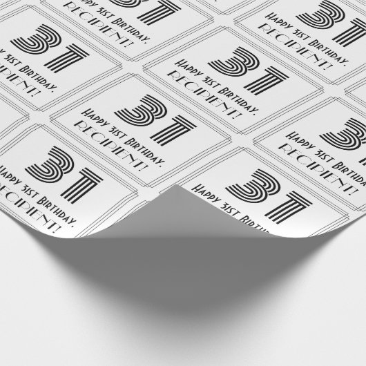 31番目の誕生日:インスパイアアールデコスタイル「31」 +名前 ラッピングペーパー (角)